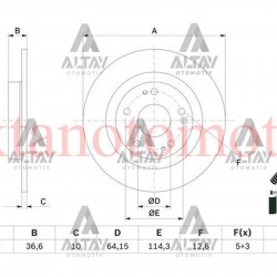 FREN DİSKİ CIVIC 16-21 FC5 1.5 TURBO RS / ARKA DÜZ 282-5